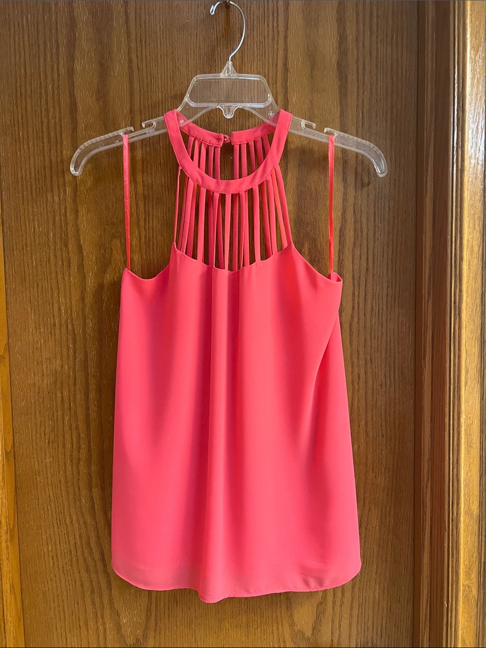 Naked Zebra Coral Pink Strappy Halter Camisole. Small. EUC